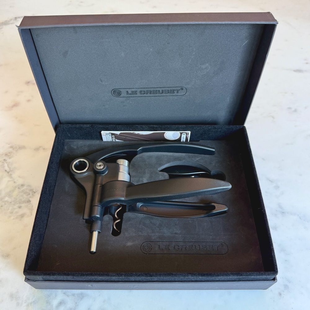 Le Creuset Gray and Black Corkscrew Set